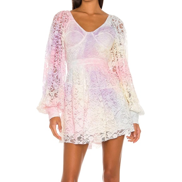 LoveShackFancy Dresses & Skirts - LAST CHANCE! NWT LOVESHACKFANCY Alela Dress Multi Tie Dye 6 NEW Style D1455-992